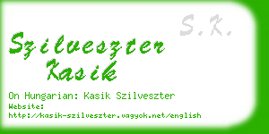 szilveszter kasik business card